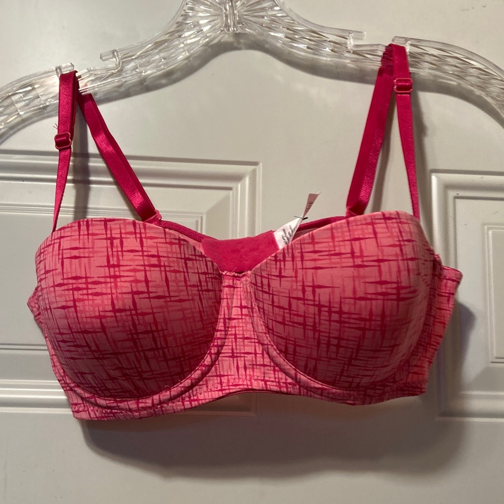 Pink Patterned‎ Strapless Convertible Bra - Women Intimates 34B